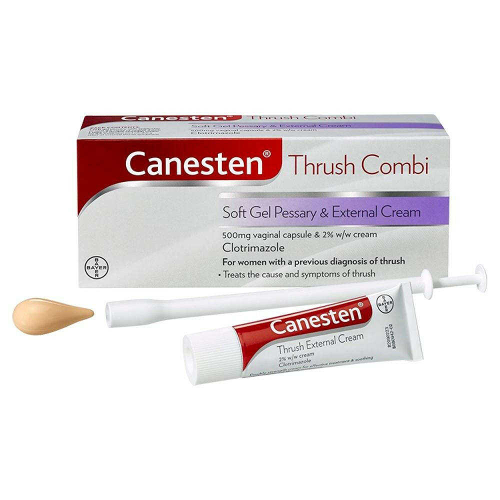 CANESTEN fungal vaginitis 2 -in -1 (vaginal soft embolism+external milk ointment) Soft Gel PESSAM/Cream (GSL) 10g 10g