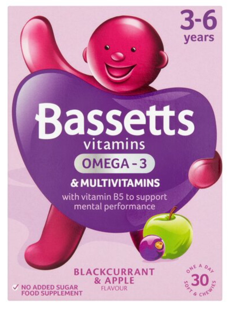 BASSETTS 3-6-year-old vitamin apple black gallon flavor 30 capsules