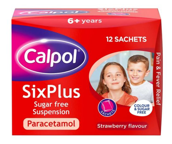 Calpol SixPlus sugar free suspension 250mg/5ml sachets 12