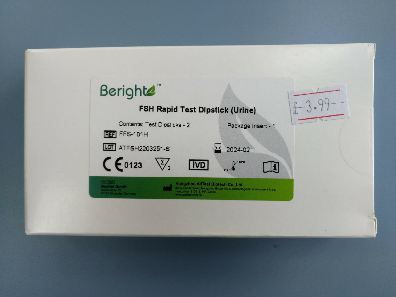 Beright FSH Rapid Test Dipstick (URINE) Self Test