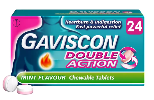 Gaviscon Double Action Mint Chewable Tablets - 24 Tablets — product packaging