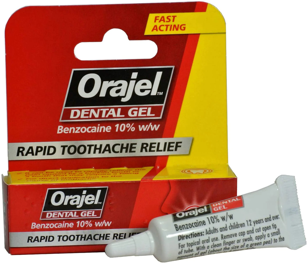 Orajel Benzocaine 10% Dental Gel - 5.3g — product packaging