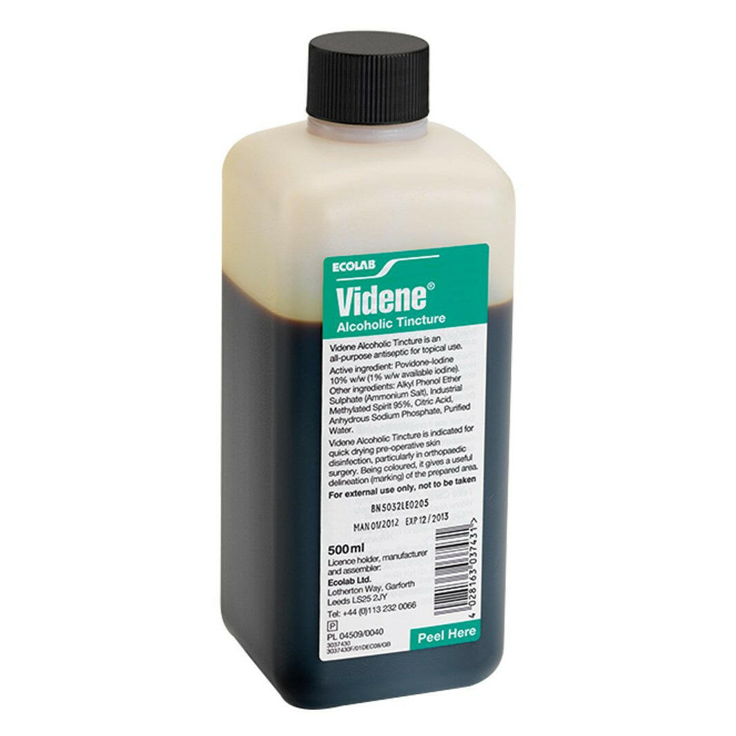 Videne alcoholic tincture (Povidone iodine) alcohol iodine 500ml