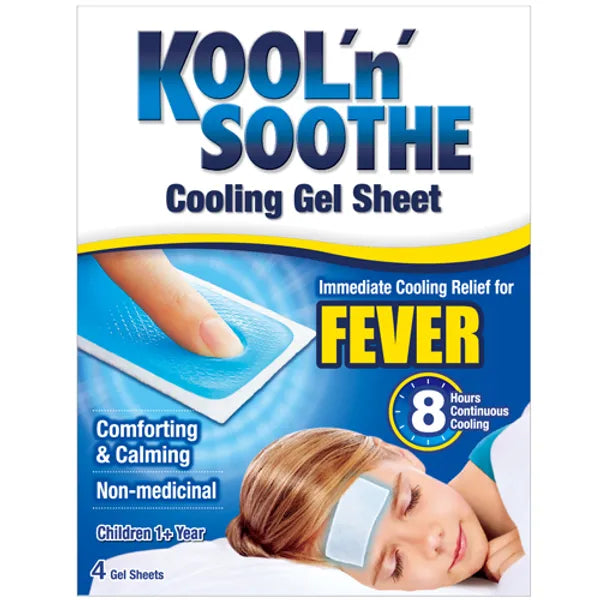 Kool 'n Soothe Kids Soft Gel Cooling Sheets - 4 Sheets — product packaging